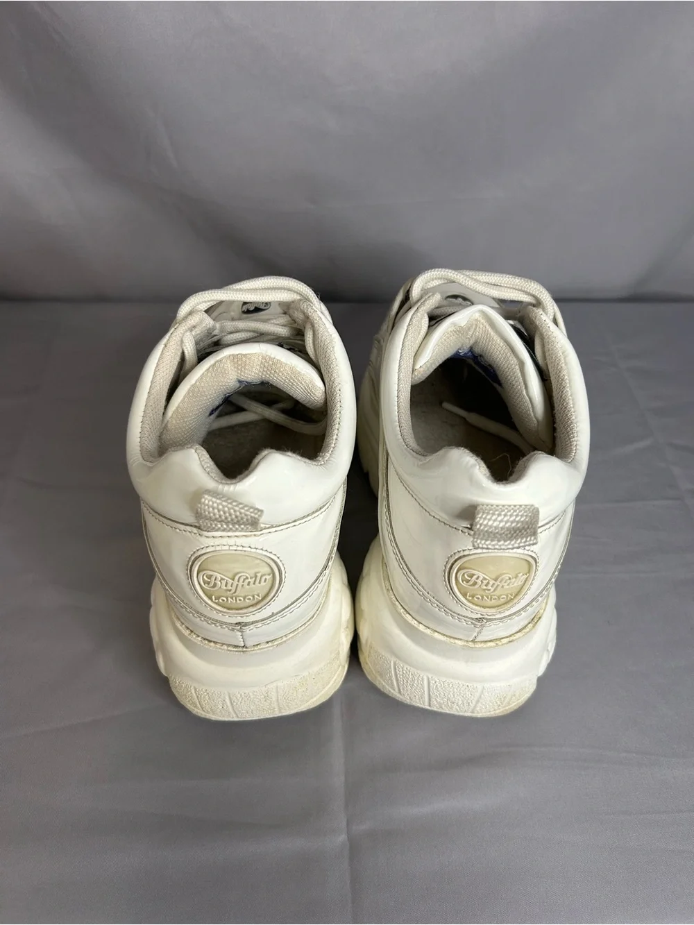 Buffalo 36 Classic Low Leather Platform Boots Shoes White Leather Women’s US 6